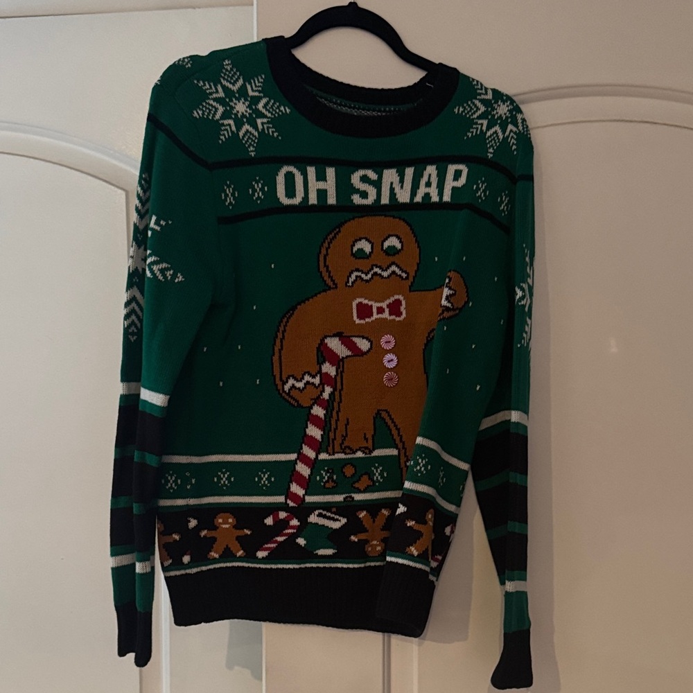 Green Gingerbread Holiday Sweater